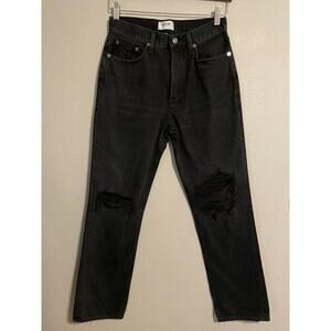 Agolde Black Straight Leg Jeans